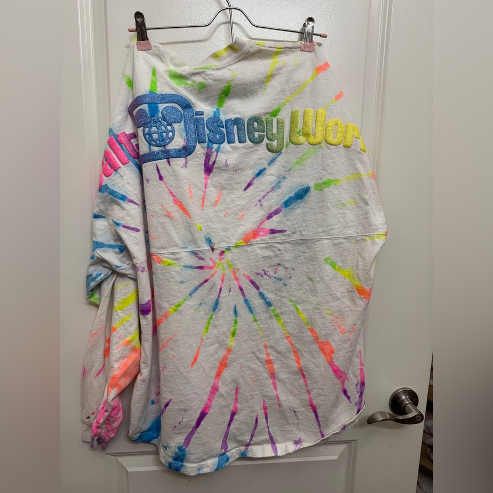 Neon Tie-Dye sparkle White Disney Spirit Jersey